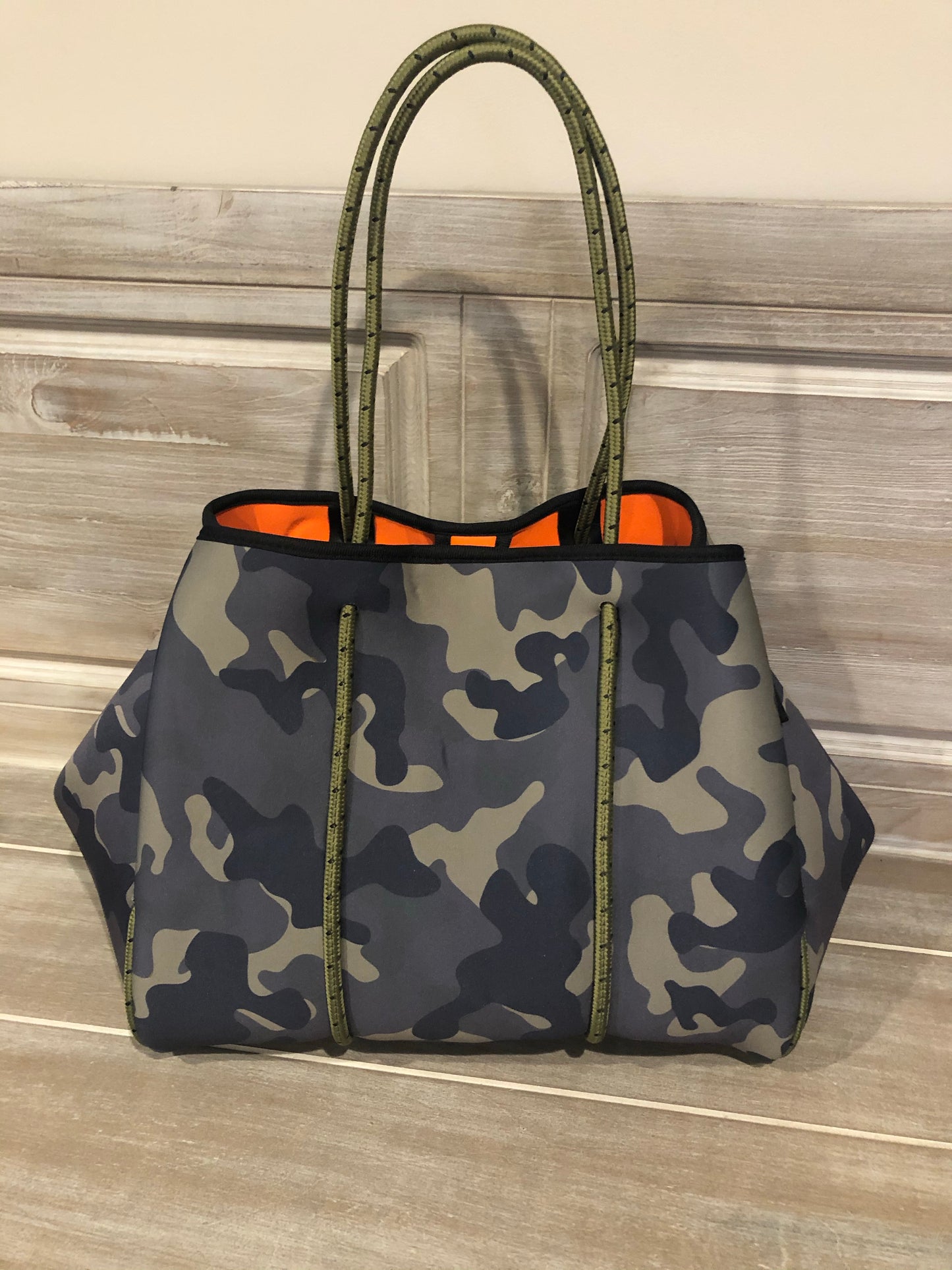 Green Camo NEOPRENE EVERYTHING BAG