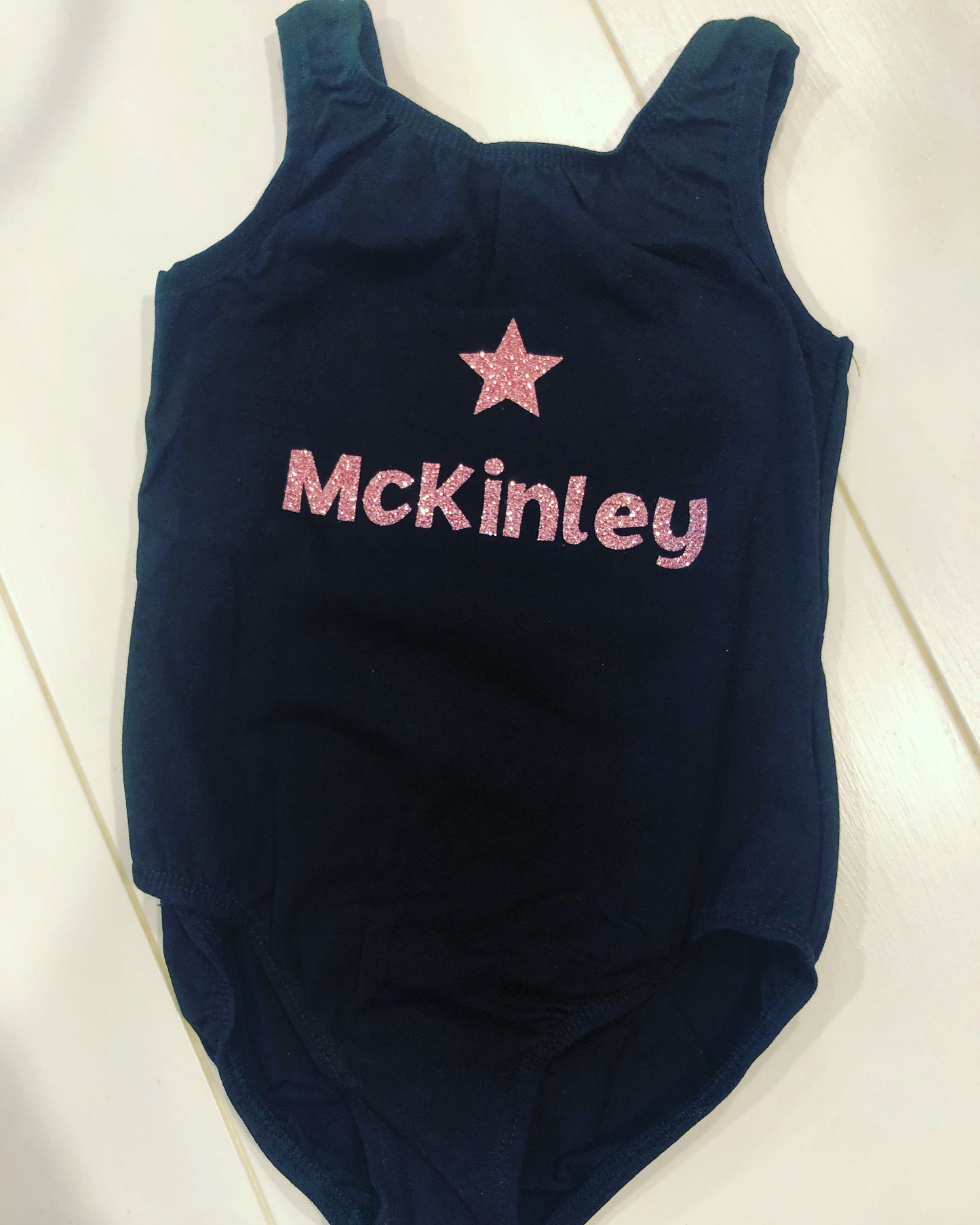 Girls leotard with glitter detail