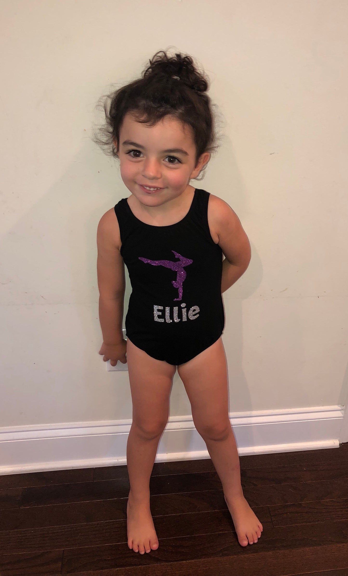 Girls leotard with glitter detail
