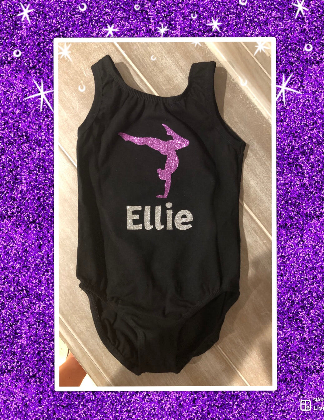 Girls leotard with glitter detail