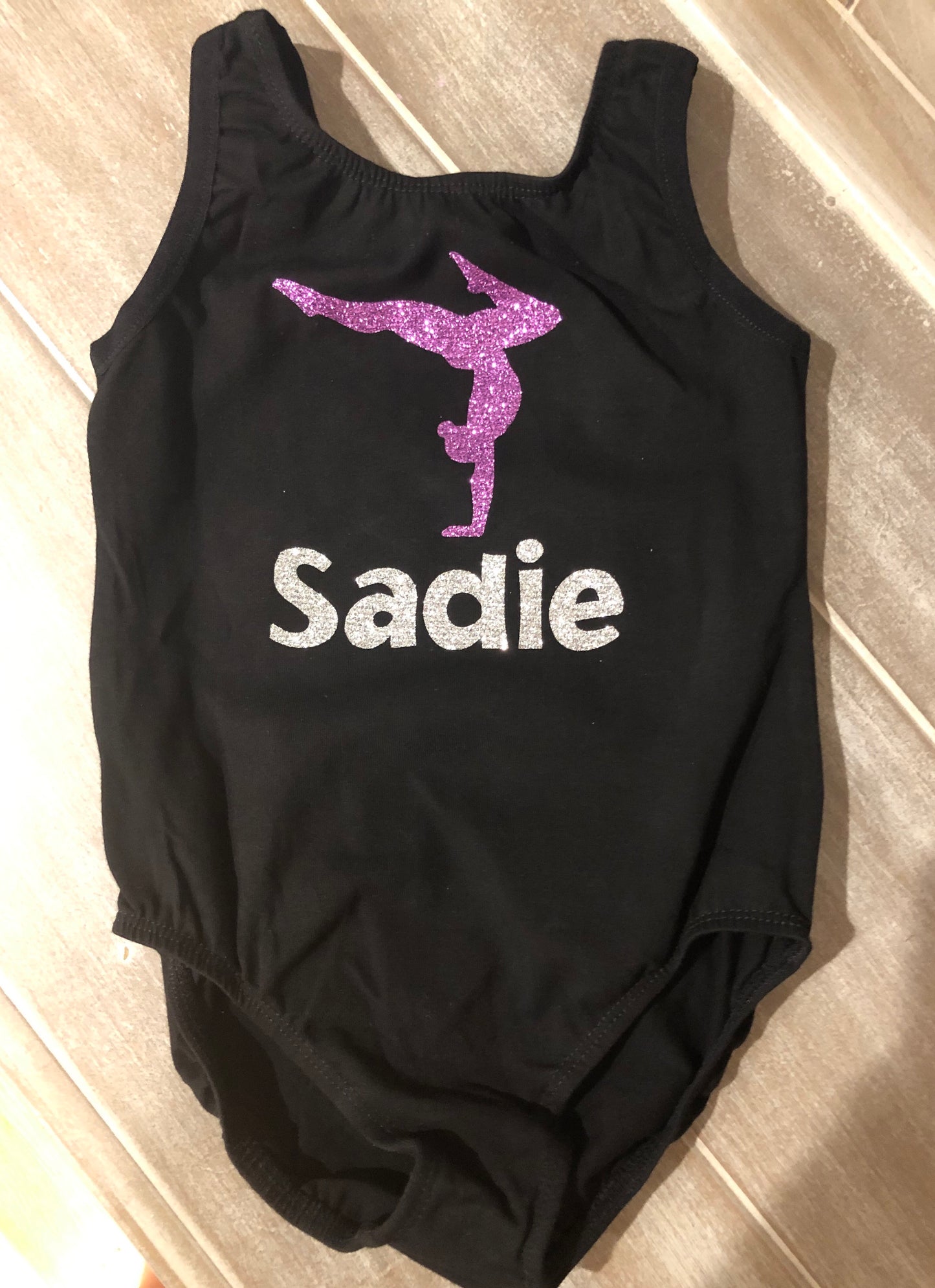 Girls leotard with glitter detail