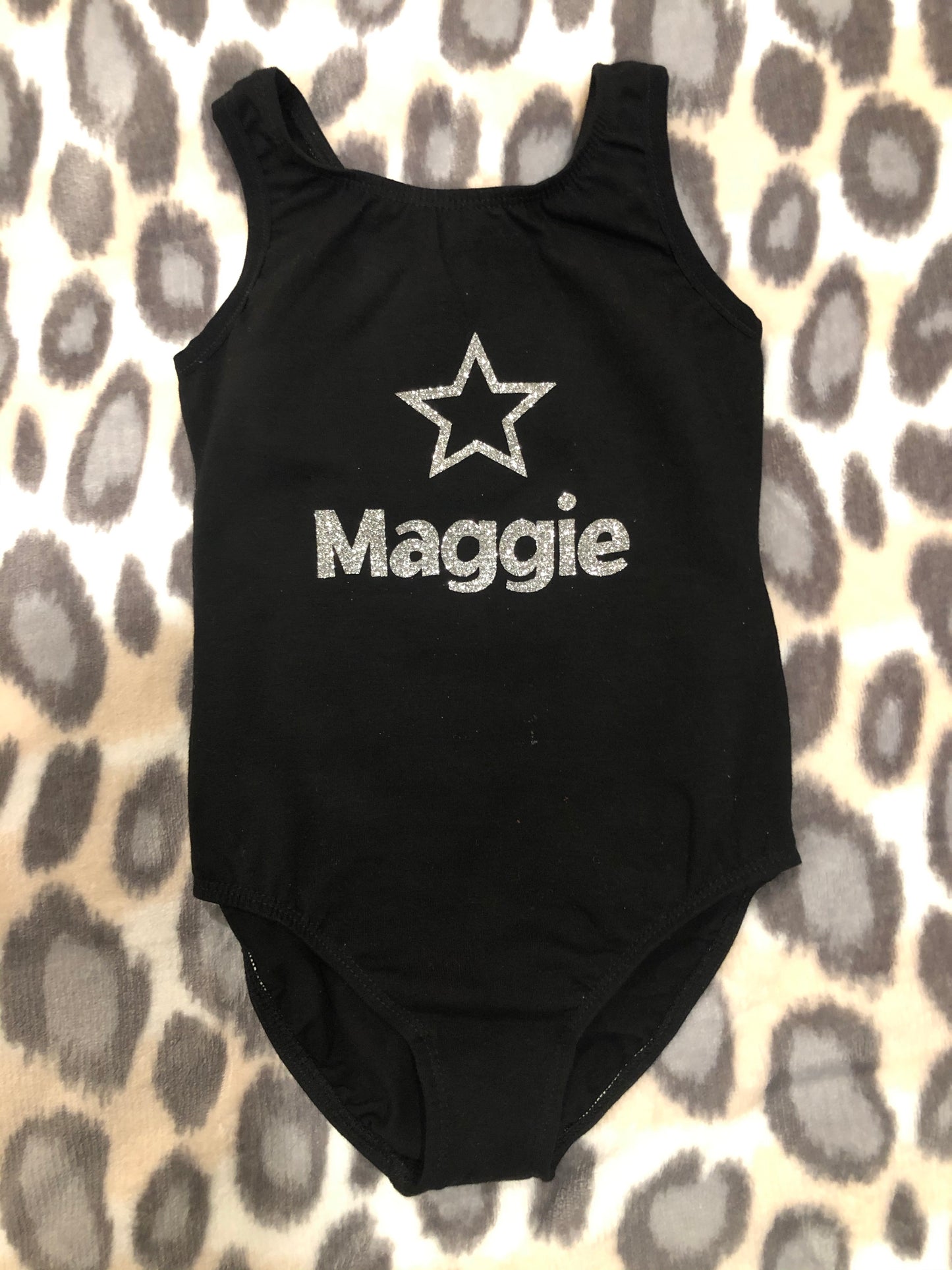 Girls leotard with glitter detail