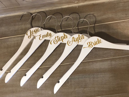 Personalized Hangers for your WEDDING PARTY - BRIDESMAIDS- MOM OF BRIDE- BRIDE- FLOWER GIRL