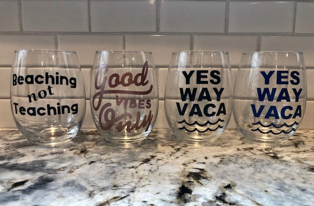 Stemless Wine glasses- custom