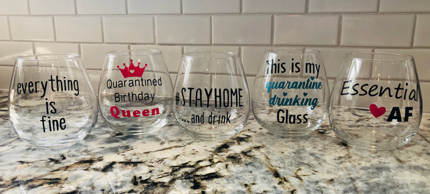 Stemless Wine glasses- custom