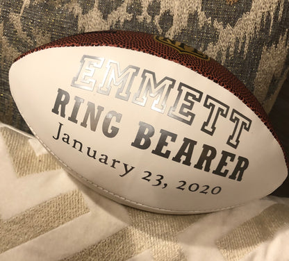 Ring Bearer Football Keepsake- Wilson Mini Football - custom details