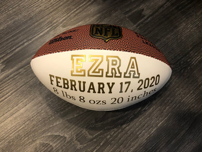 New Baby Gift Wilson Mini Football - custom details