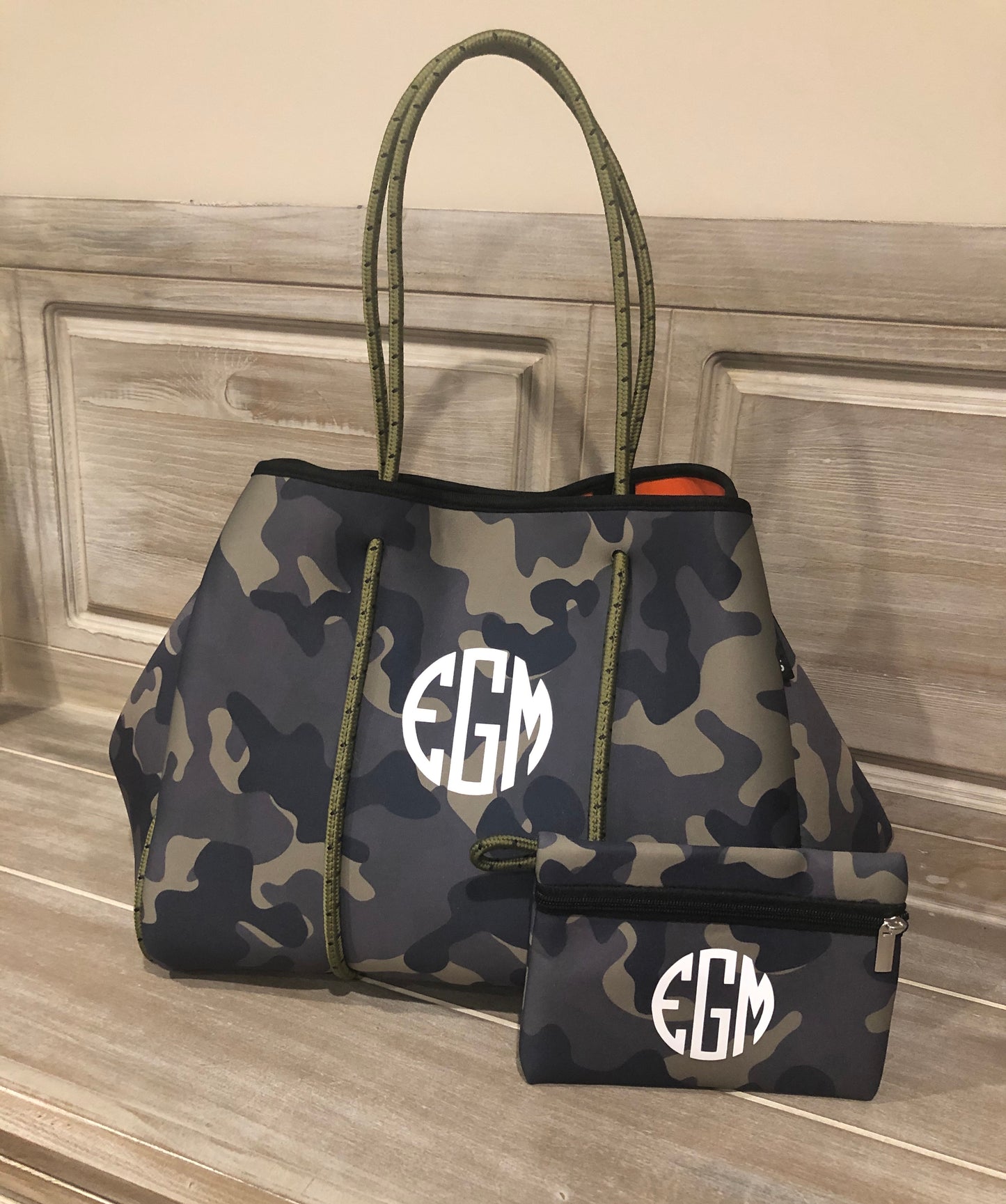 Green Camo NEOPRENE EVERYTHING BAG