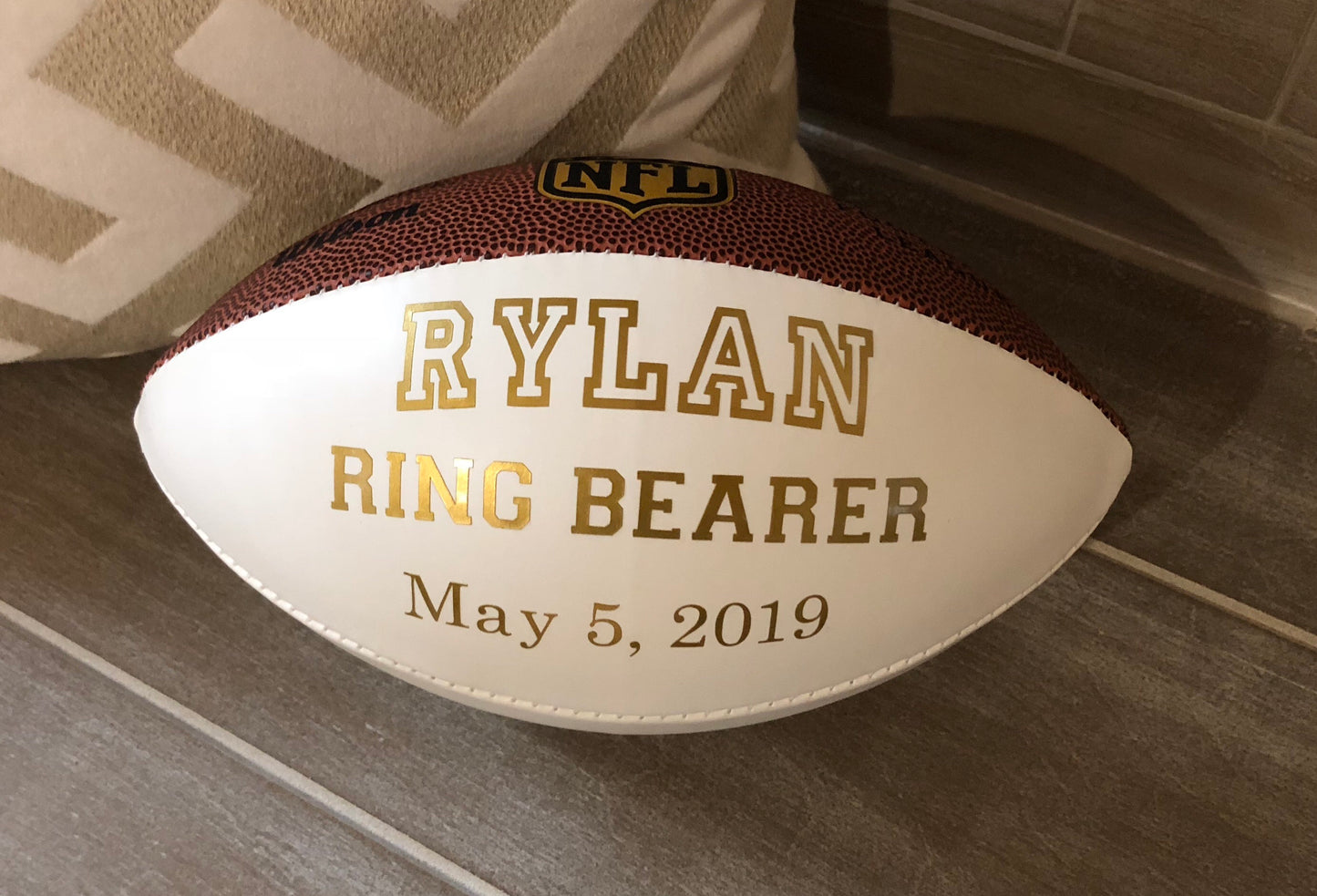 Ring Bearer Football Keepsake- Wilson Mini Football - custom details