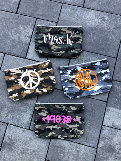 CAMO CANVAS personalized cosmetic bags