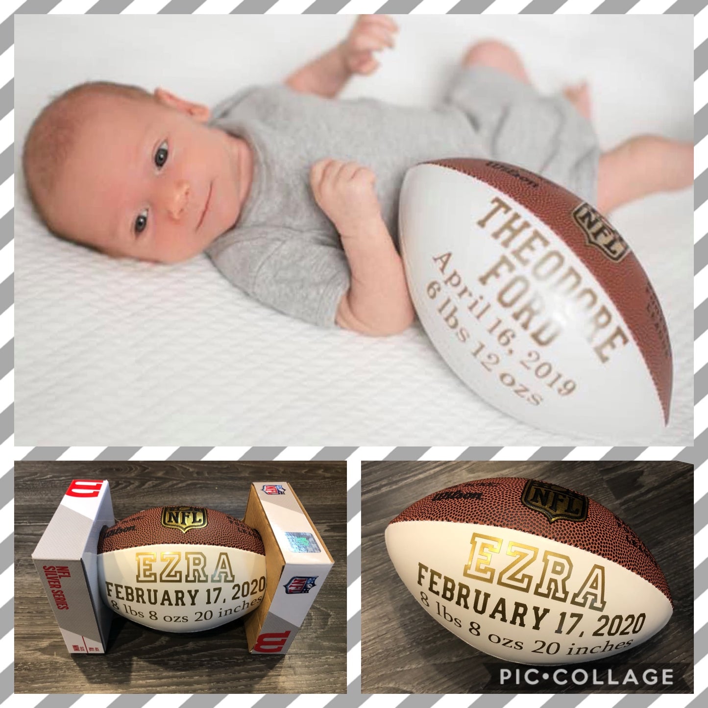 New Baby Gift Wilson Mini Football - custom details