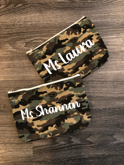 CAMO CANVAS personalized cosmetic bags