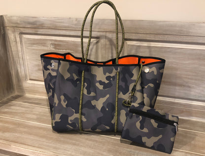 Green Camo NEOPRENE EVERYTHING BAG