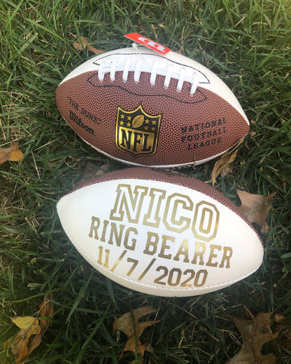 Ring Bearer Football Keepsake- Wilson Mini Football - custom details