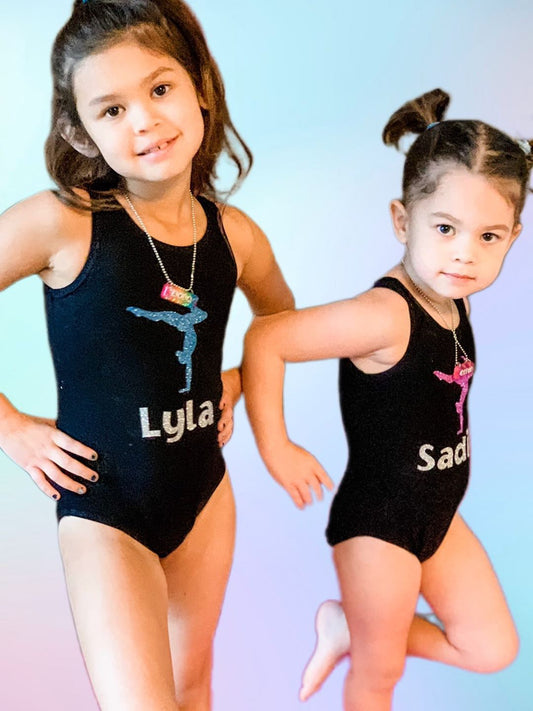 Girls leotard with glitter detail