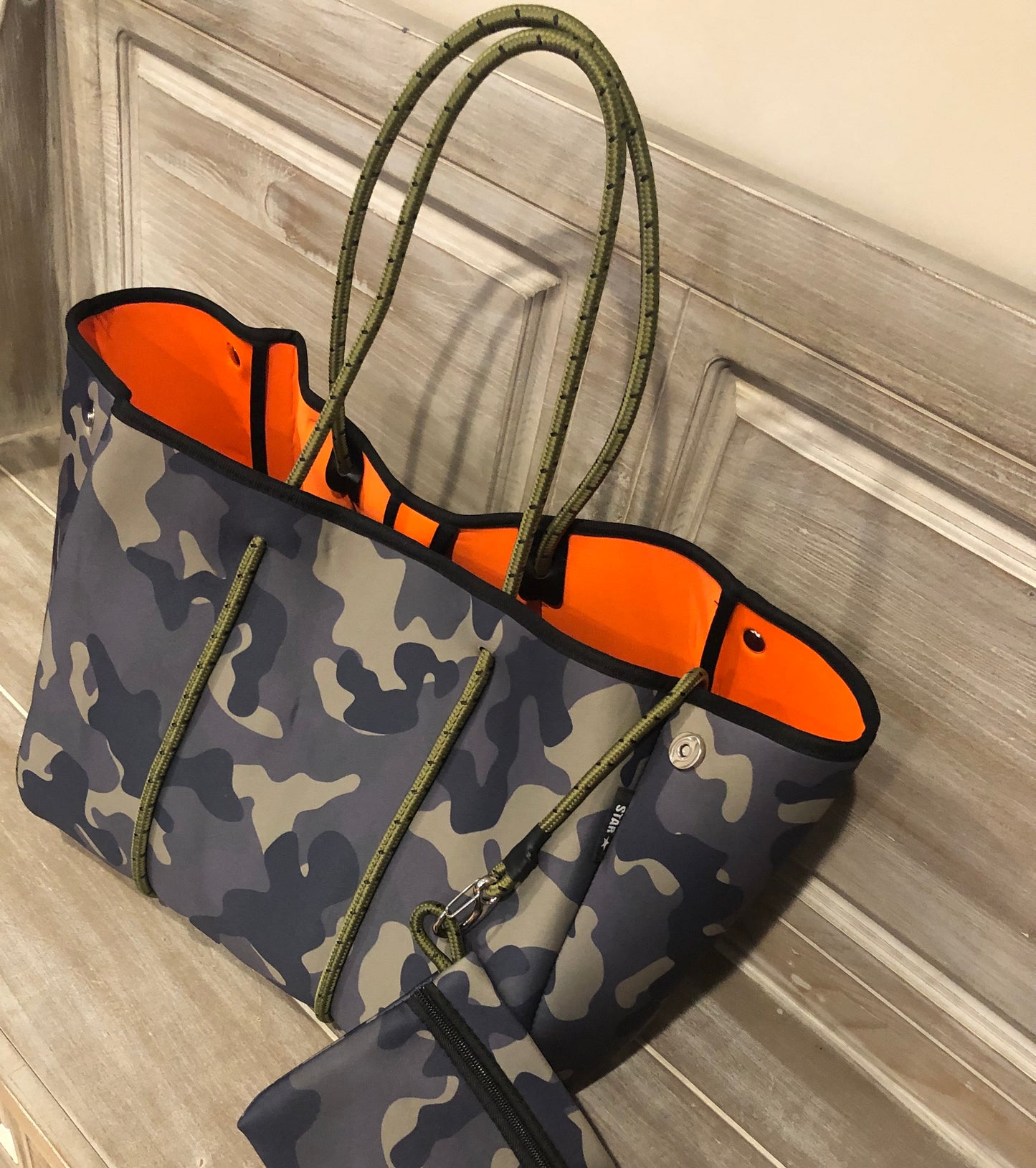 Green Camo NEOPRENE EVERYTHING BAG